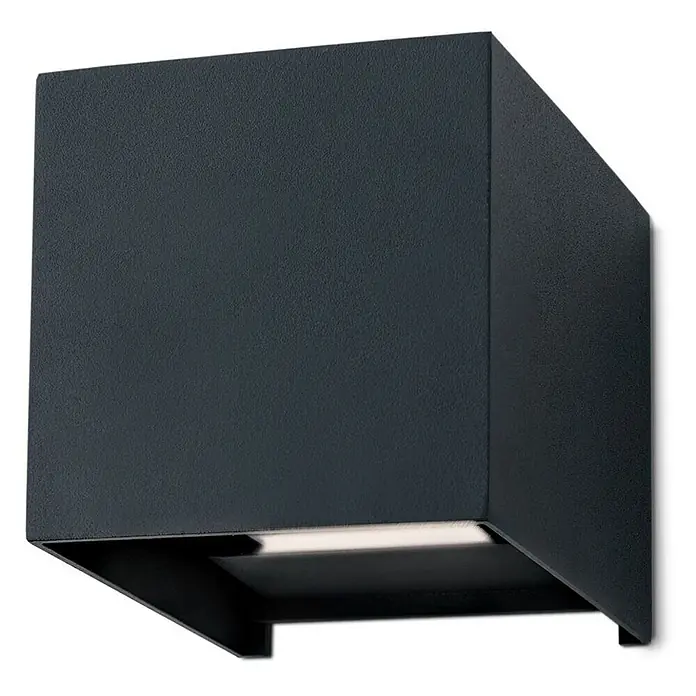 Orion Leuchten LED-Außenwandleuchte Cube - 6 W, 10 x 10 x 10 cm, Anthrazit, Klar, IP54