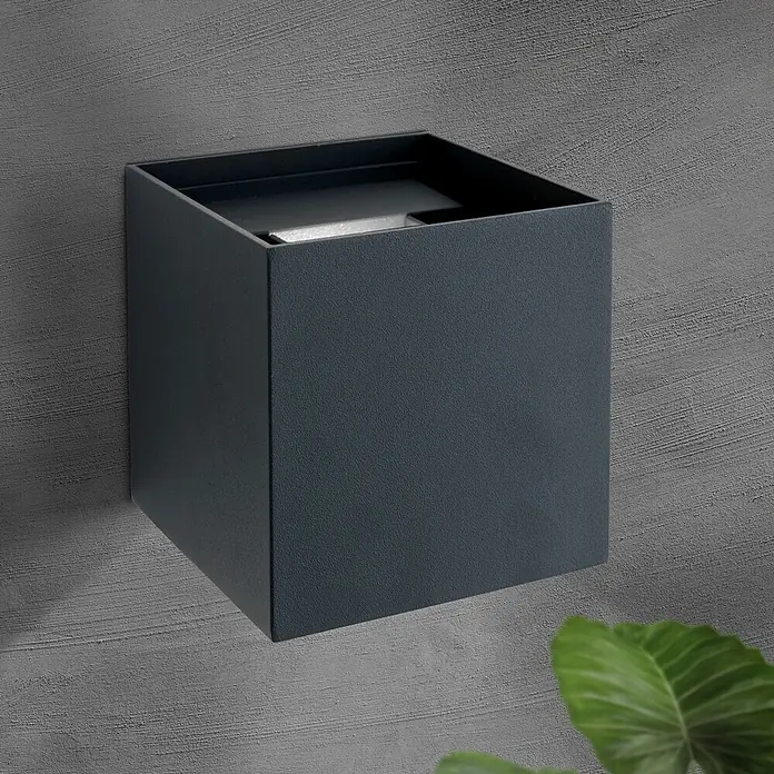 Orion Leuchten LED-Außenwandleuchte Cube - 6 W, 10 x 10 x 10 cm, Anthrazit, Klar, IP54