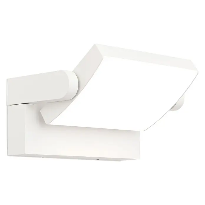 Orion Leuchten LED-Außenwandleuchte Ginger - 21 W, 16 x 21 x 10 cm, Weiß, Opal, IP54 - Weiße, verstellbare LED-Wandleuchte mit quadratischem Leuchtpanel.