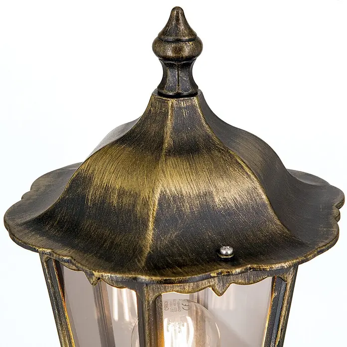 Orion Leuchten Außenlaterne Puchberg - 60 W, Farbe Gehäuse: Schwarz-Gold, 22 x 22 x 140 cm, Ohne Leuchtmittel