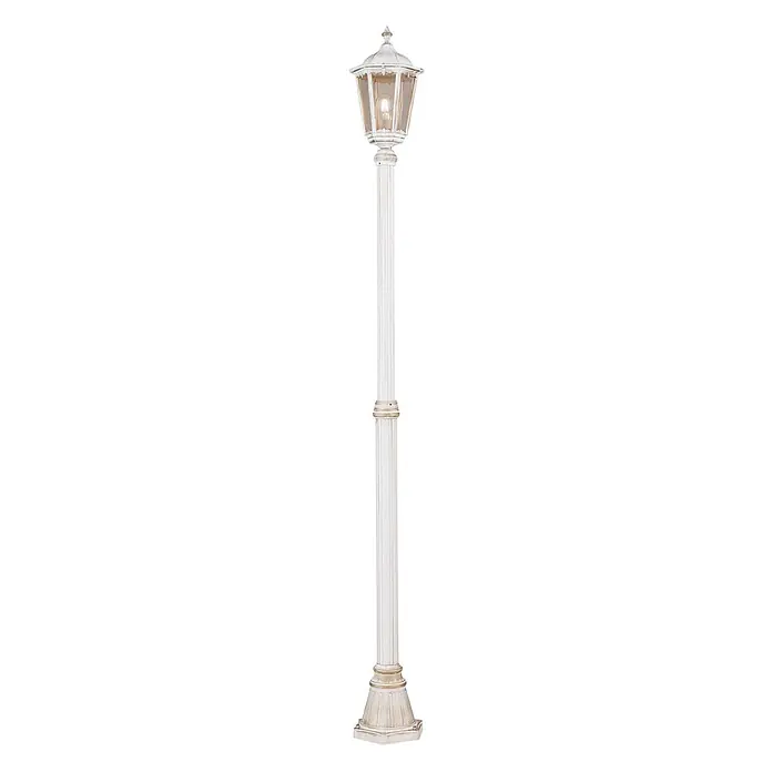 Orion Leuchten Außenlaterne Puchberg - 60 W, Farbe Gehäuse: Weiß-Gold, 22 x 22 x 211 cm, Ohne Leuchtmittel