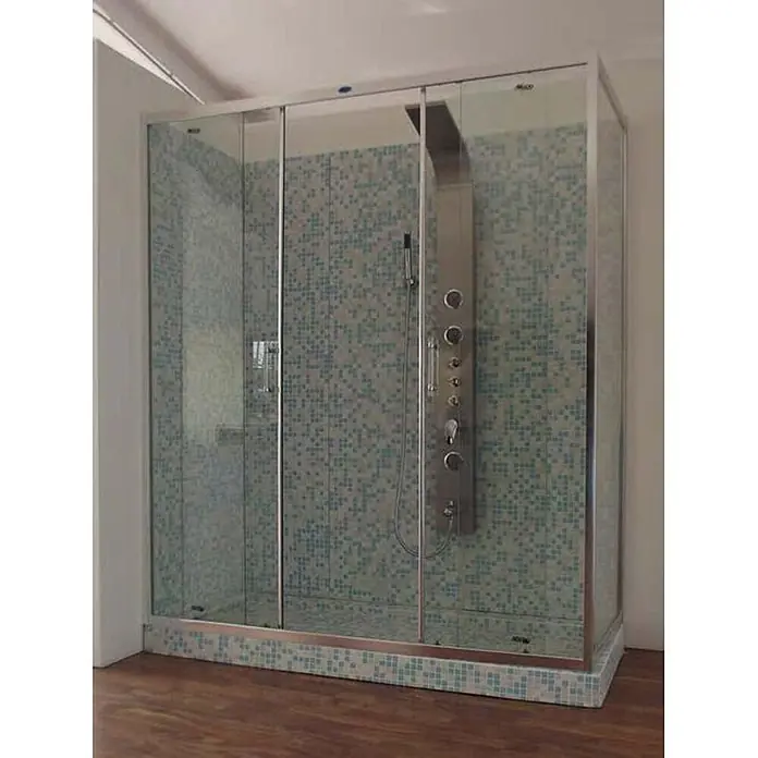 FRASCIO New Tecnology Eckdusche 140 x 70 cm - Verchromt, Chrom, Stärke: 6 mm