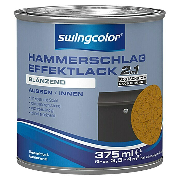 swingcolor Hammerschlag-Effektlack (Kupfer, 375 ml, Glänzend, Lösemittelbasiert)