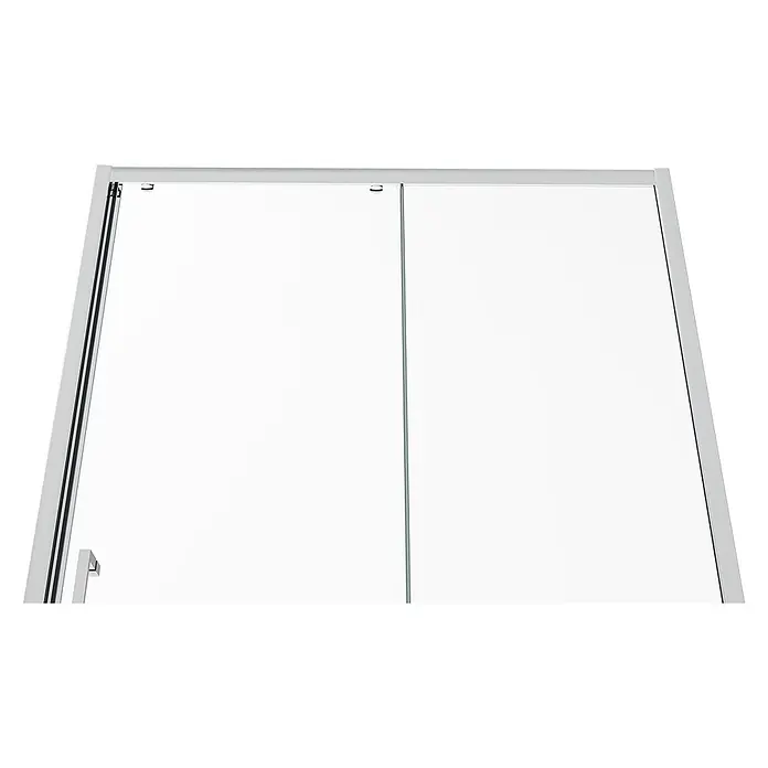 FRASCIO New Tecnology Eckdusche 75 x 100 cm - Verchromt, Chrom, Stärke: 6 mm - Klare Glas-Duschwand mit silberfarbenem Rahmen und Schiebetüren.