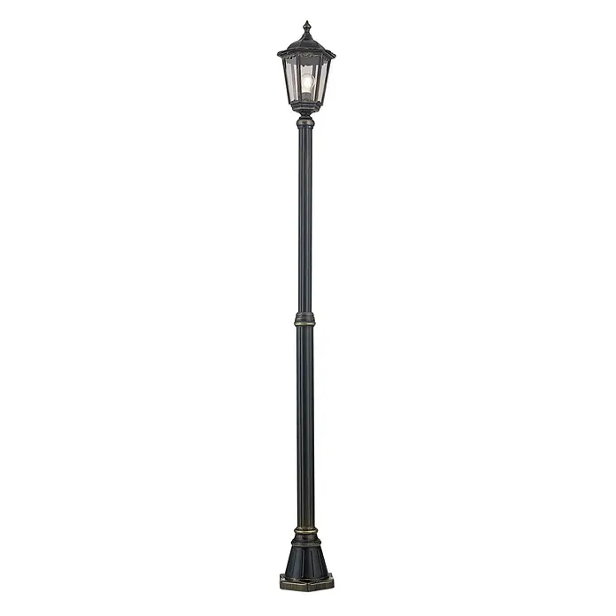 Orion Leuchten Außenlaterne Puchberg - 60 W, Farbe Gehäuse: Schwarz-Gold, 22 x 22 x 211 cm, Ohne Leuchtmittel