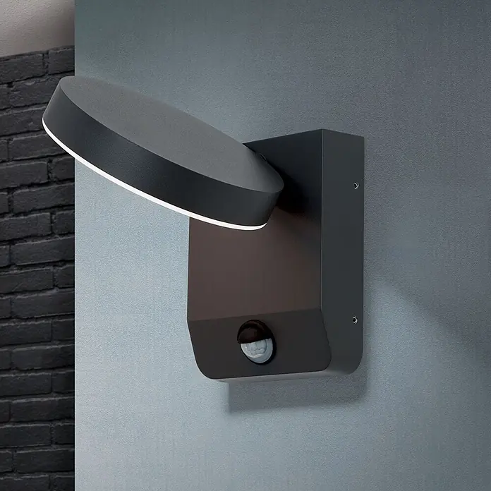 Orion Leuchten LED-Sensor-Außenwandleuchte Hendryk - 21 W, L x B x H: 20 x 12 x 16 cm, Anthrazit, Opal, Warmweiß