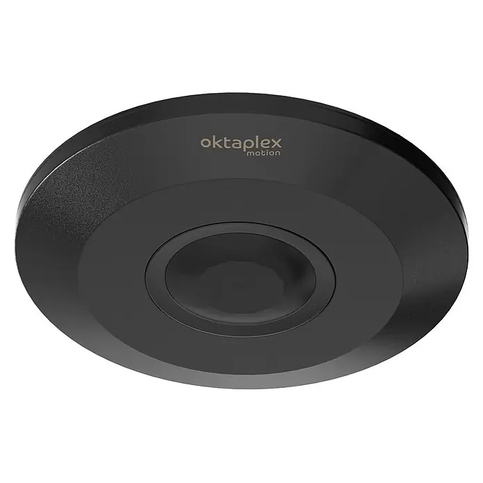 Oktaplex Motion Bewegungsmelder Ina - Reichweite Sensor: 6 m, Schwarz, Erfassungswinkel Sensor: 360 °, L x B x H: 115 x 115 x 24 mm