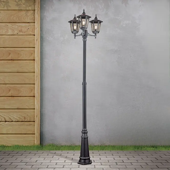 Orion Leuchten Kandelaber Hermine - 60 W, Farbe Gehäuse: Kupfer-Schwarz, 66 x 66 x 255 cm, Ohne Leuchtmittel