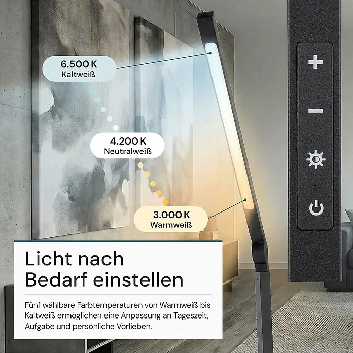 Luxula LED-Tischleuchte LX700157 - 10 W, Schwarz, Mehrfarbig