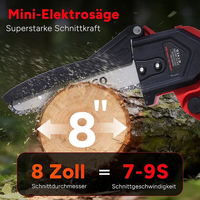 OUTIGO Akku-Kettensägen-Set - 21 V, 4 Ah, Anzahl Akkus: 2 Akkus, Schwertlänge: 15 cm