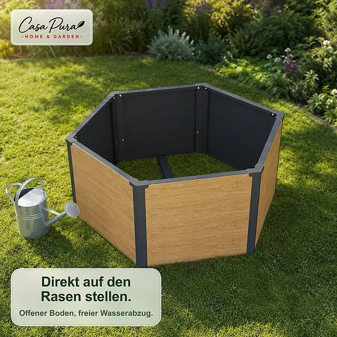Floordirekt Hochbeet Lilia Holzoptik 100 x 87 x 77 cm - 87 x 100,4 x 77 cm, Metall, Holz