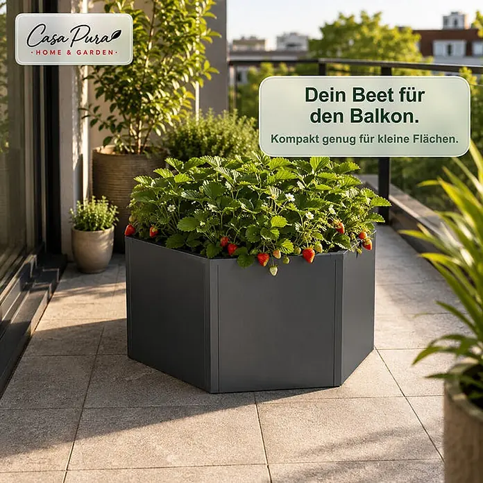 Floordirekt Hochbeet Rosia 100 x 87 x 77 cm - 87 x 100,4 x 77 cm, Metall, Anthrazit