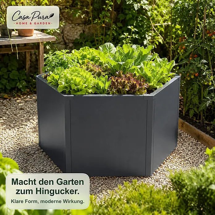 Floordirekt Hochbeet Rosia 100 x 87 x 77 cm - 87 x 100,4 x 77 cm, Metall, Anthrazit
