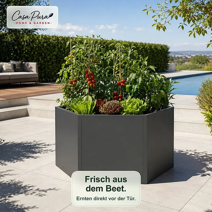 Floordirekt Hochbeet Rosia 100 x 87 x 77 cm - 87 x 100,4 x 77 cm, Metall, Anthrazit