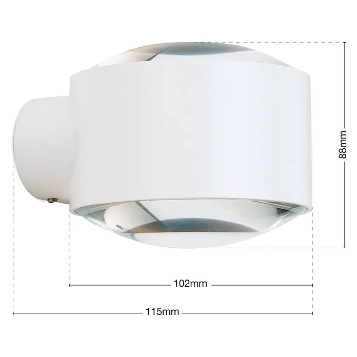 Orion Leuchten LED-Außenwandleuchte Tarta - 11 W, 11,5 x 10 x 8,8 cm, Weiß, Klar, IP65