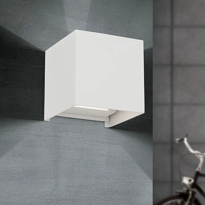 Orion Leuchten LED-Außenwandleuchte Cube - 6 W, 10 x 10 x 10 cm, Weiß, Klar, IP54