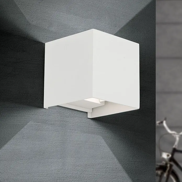 Orion Leuchten LED-Außenwandleuchte Cube - 6 W, 10 x 10 x 10 cm, Weiß, Klar, IP54