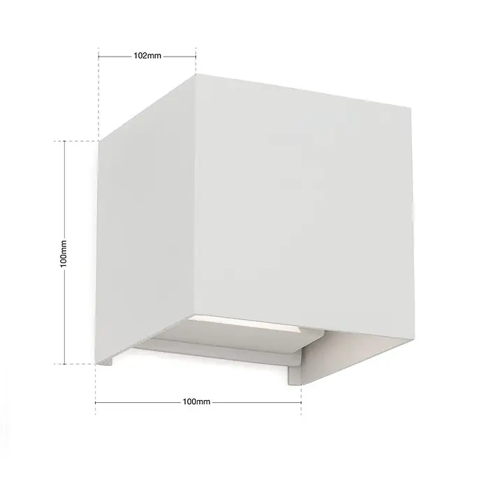 Orion Leuchten LED-Außenwandleuchte Cube - 6 W, 10 x 10 x 10 cm, Weiß, Klar, IP54