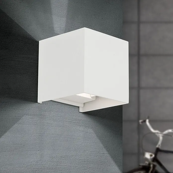 Orion Leuchten LED-Außenwandleuchte Cube - 6 W, 10 x 10 x 10 cm, Weiß, Klar, IP54