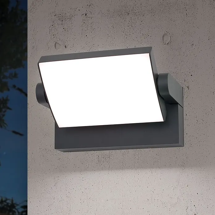 Orion Leuchten LED-Außenwandleuchte Ginger - 21 W, 16 x 21 x 10 cm, Anthrazit, Opal, IP54