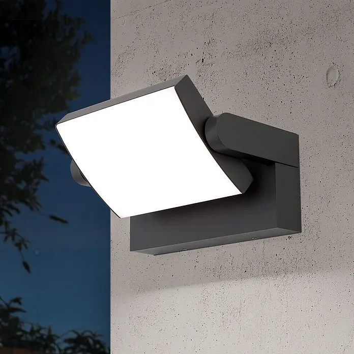 Orion Leuchten LED-Außenwandleuchte Ginger - 21 W, 16 x 21 x 10 cm, Anthrazit, Opal, IP54
