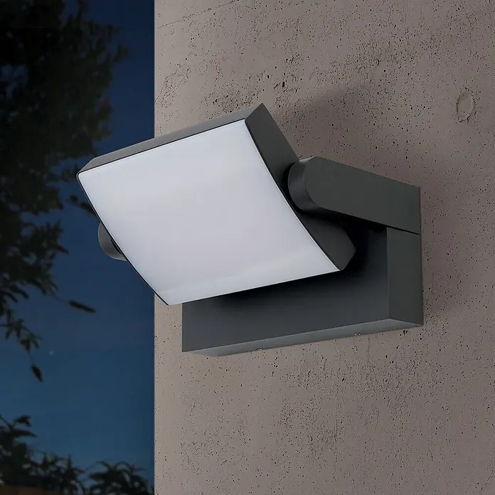 Orion Leuchten LED-Außenwandleuchte Ginger - 21 W, 16 x 21 x 10 cm, Anthrazit, Opal, IP54