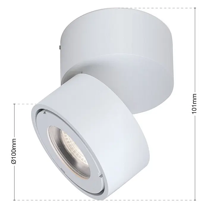 Orion Leuchten LED-Außenwandleuchte Harvey - 15 W, 10 x 10 x 10 cm, Weiß, Klar, IP65 - Weißer, verstellbarer, aufputzmontierter LED-Strahler im modernen Design.