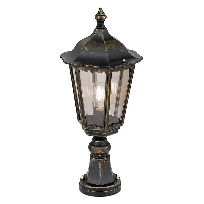 Orion Leuchten Außenlaterne Puchberg - 60 W, Farbe Gehäuse: Schwarz-Gold, 22 x 22 x 53 cm, Ohne Leuchtmittel