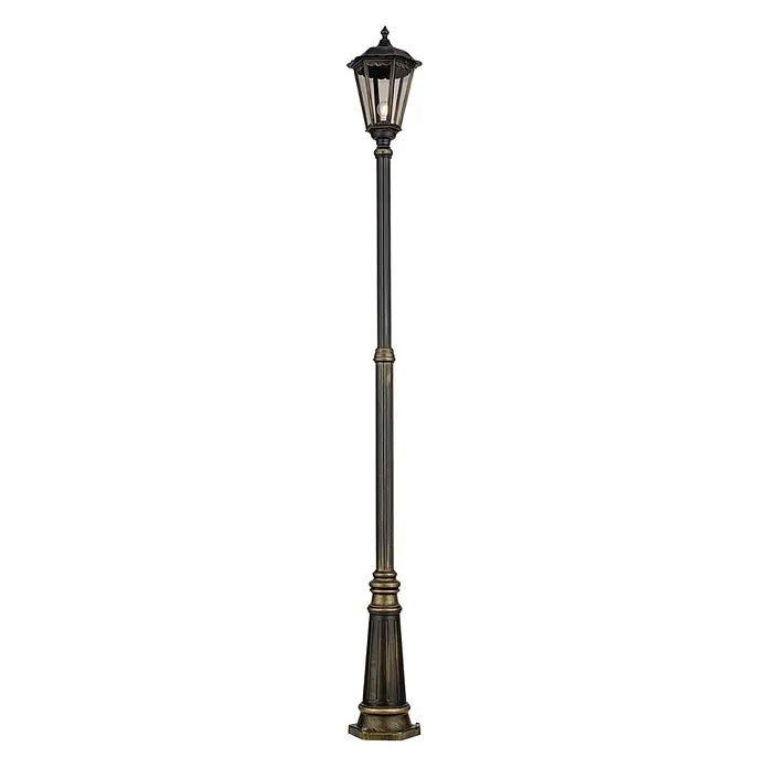 Orion Leuchten Außenlaterne Puchberg - 60 W, Farbe Gehäuse: Schwarz-Gold, 28 x 28 x 249 cm, Ohne Leuchtmittel