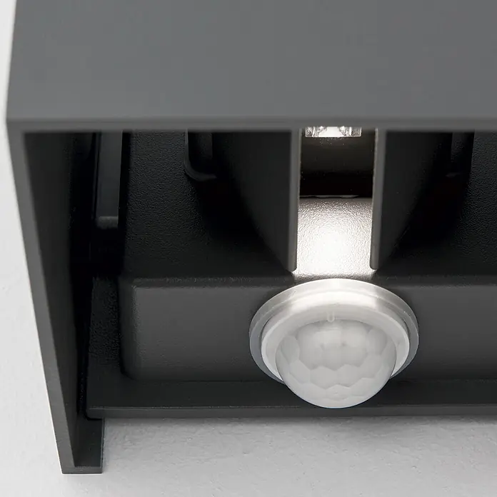 Orion Leuchten LED-Sensor-Außenwandleuchte Cube - 13 W, L x B x H: 10 x 10 x 10 cm, Anthrazit, Klar, Warmweiß