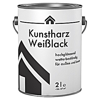 Weißlack (Weiß, Hochglänzend, 2 l, Lösemittelbasiert)
