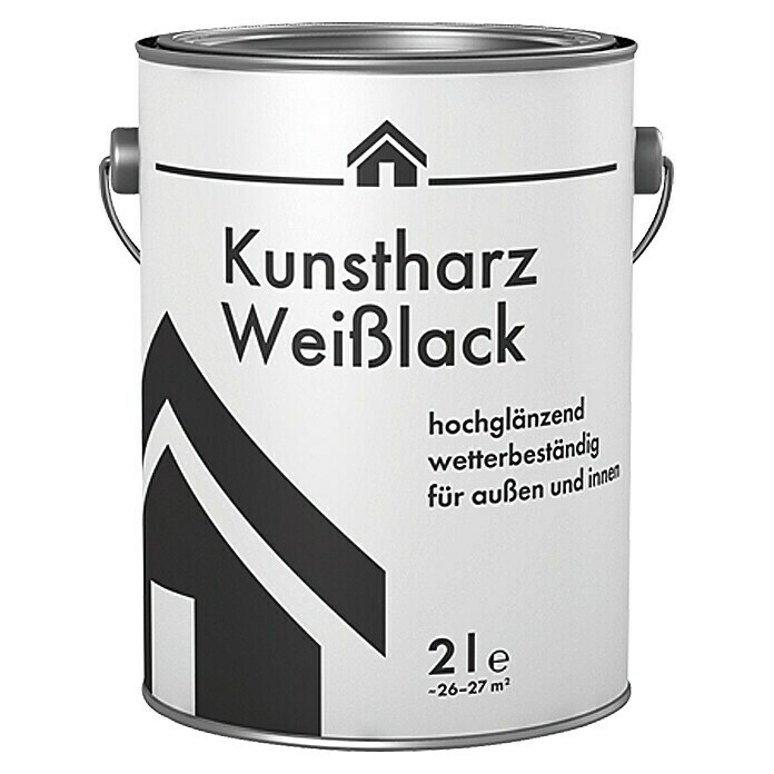 Kunstharz-Weißlack (2 l, Hochglänzend)