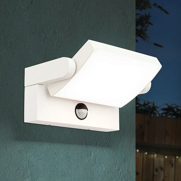 Orion Leuchten LED-Sensor-Außenwandleuchte Ginger - 21 W, L x B x H: 16 x 21 x 10 cm, Weiß, Opal, Warmweiß