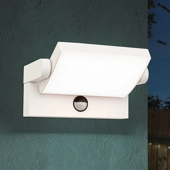 Orion Leuchten LED-Sensor-Außenwandleuchte Ginger - 21 W, L x B x H: 16 x 21 x 10 cm, Weiß, Opal, Warmweiß