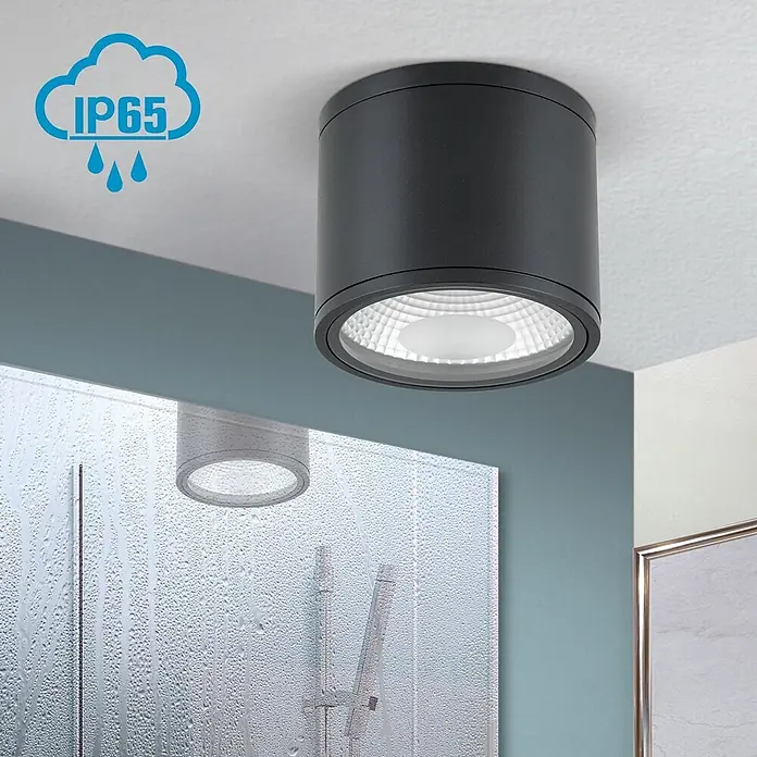 Orion Leuchten LED-Außendeckenleuchte Sputnik - 12 W, L x B x H: 14,5 x 14,5 x 12 cm, Schwarz, Matt, IP65