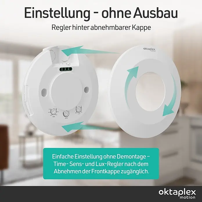Oktaplex Motion Bewegungsmelder Isa - Reichweite Sensor: 3 m, Weiß, Erfassungswinkel Sensor: 360 °, L x B x H: 0 x 0 x 0 mm