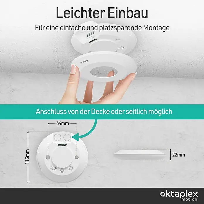 Oktaplex Motion Bewegungsmelder Isa - Reichweite Sensor: 3 m, Weiß, Erfassungswinkel Sensor: 360 °, L x B x H: 0 x 0 x 0 mm