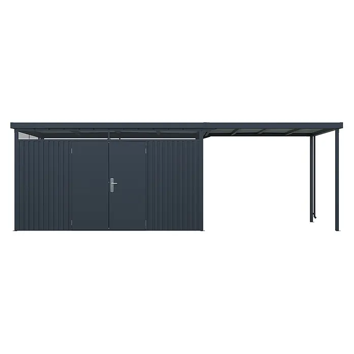 StarLine Metall Gerätehaus Solidum 19,60 m² - Außenbreite inkl. Dachüberstand: 668 cm, Außentiefe inkl. Dachüberstand: 314 cm, Metall, Anthrazit RAL 7016