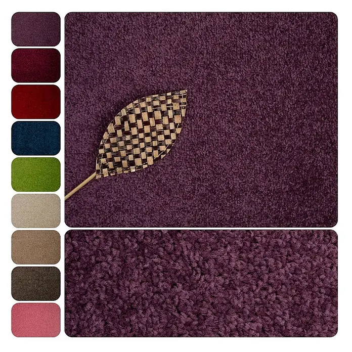 Bricoflor Teppichboden Meterware Griffmuster, Velours Hochflor, lila pink - Velours, 100 % Polypropylen (PP), lila pink