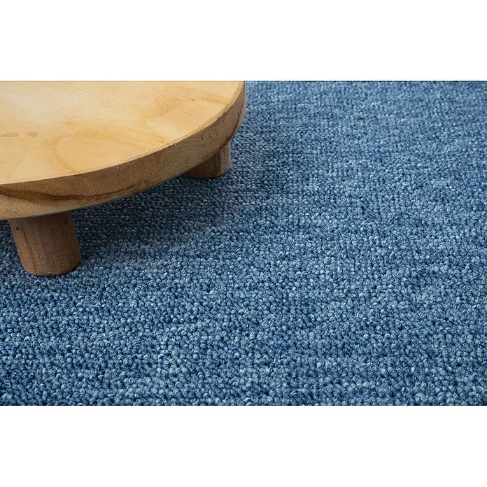 Bricoflor Teppichboden Meterware 2x4m, Schlinge gemustert, blau - Schlinge, 100 % Polypropylen (PP), blau