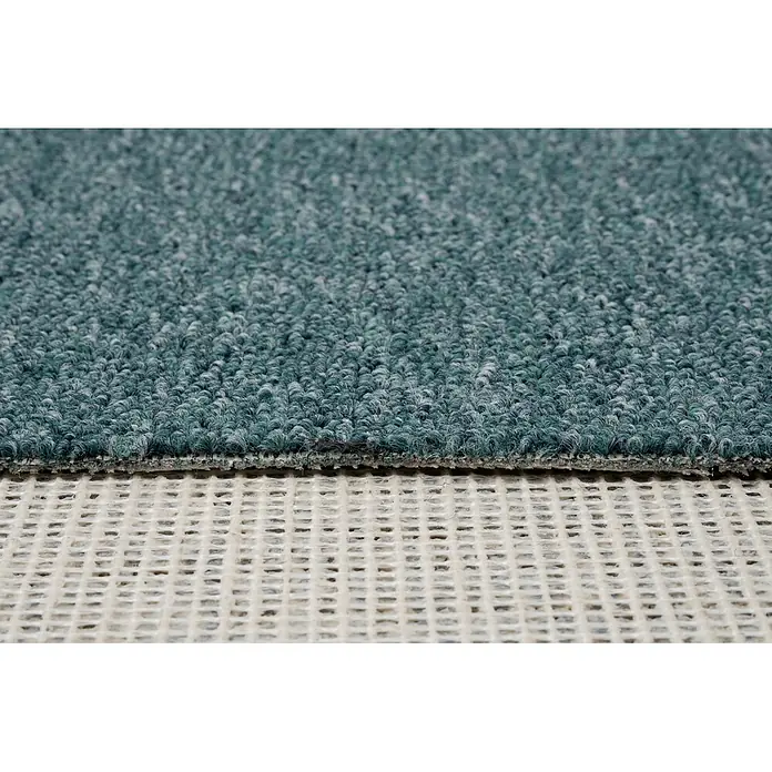 Bricoflor Teppichboden Meterware 4x5m, Schlinge gemustert, grün petrol - Schlinge, 100 % Polypropylen (PP), grün petrol