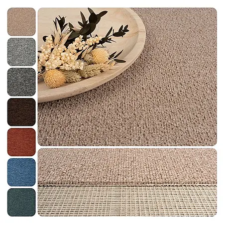 Bricoflor  Teppichboden Meterware 2,5x4m, Schlinge gemustert, beige hell-braun