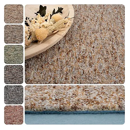 Bricoflor  Teppichboden Meterware 2x4m, Schlinge gemustert, beige terrakotta