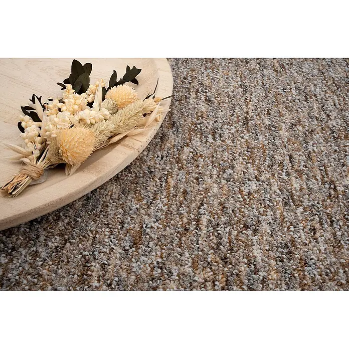 Bricoflor Teppichboden Meterware 5,5x4m, Schlinge gemustert, beige braun - Schlinge, 60 % Polyamid (PA), 40 % Polypropylen (PP), beige braun