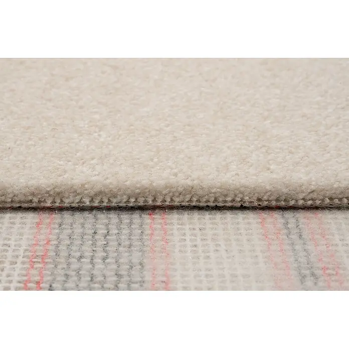 Bricoflor Teppichboden Meterware 6x5m, Velours Saxony, beige weiß - Velours, 100 % Polyamid (PA), beige weiß