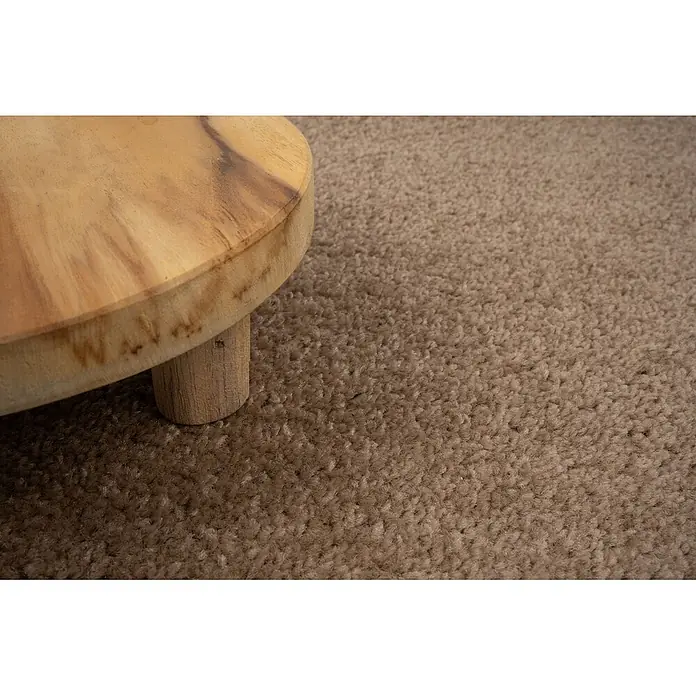 Bricoflor Teppichboden Meterware 4,5x4m, Velours Hochflor, beige braun - Velours, 100 % Polypropylen (PP), beige braun