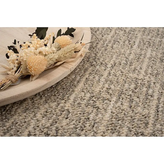 Bricoflor Teppichboden Meterware 7,5x4m, Schlinge gemustert, beige grau - Schlinge, 100 % Polypropylen (PP), beige grau