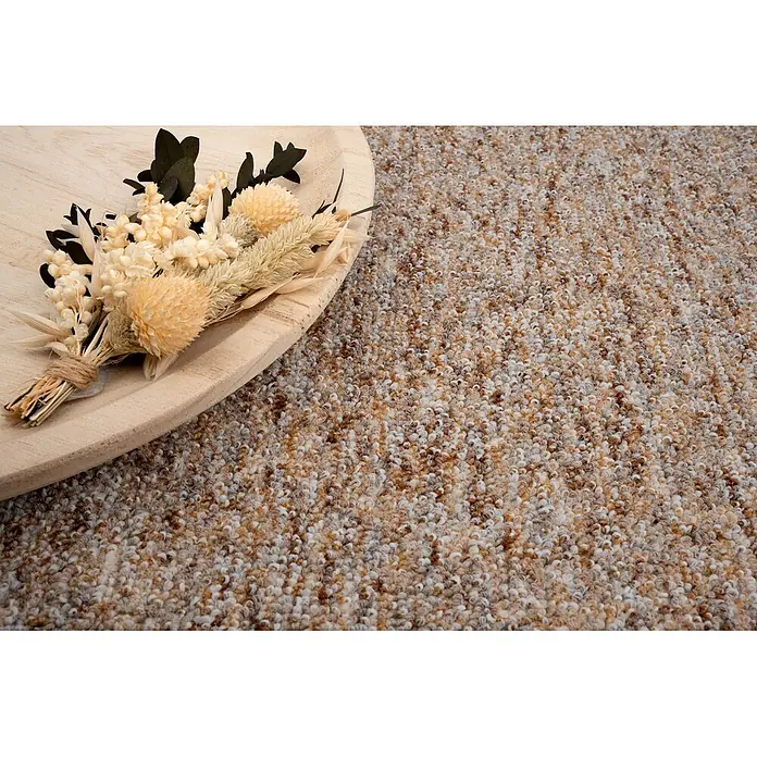 Bricoflor Teppichboden Meterware 2x5m, Schlinge gemustert, beige terrakotta - Schlinge, 60 % Polyamid (PA), 40 % Polypropylen (PP), beige terrakotta
