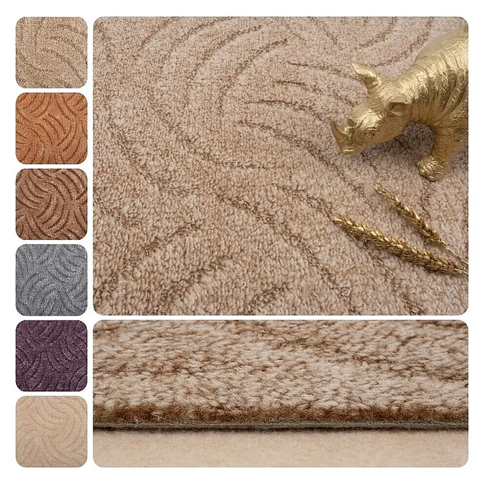 Bricoflor Teppichboden Meterware 2x4m, Schlinge Hoch Tief, hell-braun beige - Schlinge, 100 % Polyamid (PA), hell-braun beige
