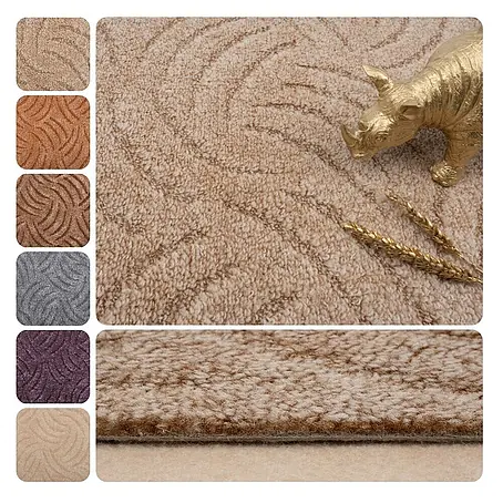 Bricoflor  Teppichboden Meterware 3x4m, Schlinge Hoch Tief, hell-braun beige